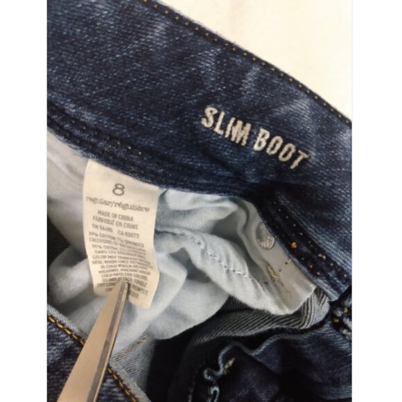 American Eagle Slim Boot Bootcut Jeans Women's 8 Regular Stretch Low Rise Dark - Picture 5 of 5